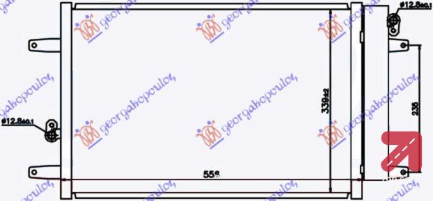 HLADNJAK KLIME BEN-DIZ (52.5x36.2x16)00- SEAT ALHABRA (1995-2010) (OEM: 1108838, 1145777, 1253753)