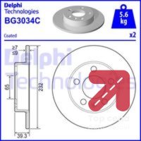 Kocioni disk DELPHI BG3034C - Golf 4 1.9 TDI
