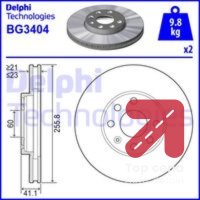 Kocioni disk DELPHI BG3404 - Opel Astra G 1.4