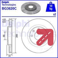 Kocioni disk DELPHI BG3620 - CITROËN C4 1.6 HDI