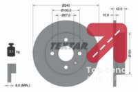 Kocioni disk TEXTAR 92092003 - Opel Astra G 1.4