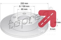 Kocioni disk TOPRAN 107 683 - Golf 4 1.9 TDI