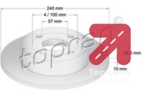 Kocioni disk TOPRAN 205 525 - Opel Astra G 1.4