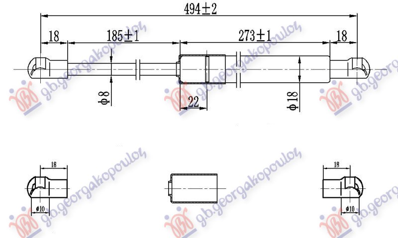 AMORTIZER GEPEK VRATA (493L-590N)