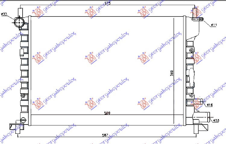 HLADNJAK MOTORA 1.2/1.3/1.4/1.6/1.7V (+AC) (52x37.8)