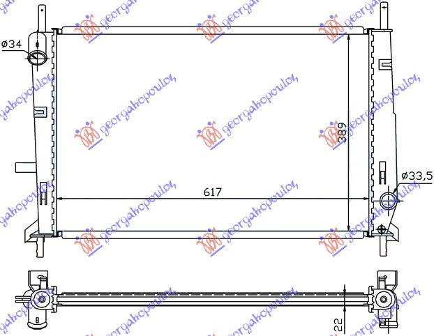 HLADNJAK MOTORA 1.6/1.8/2.0Icc 16V (+/-AC) (62x39.5)