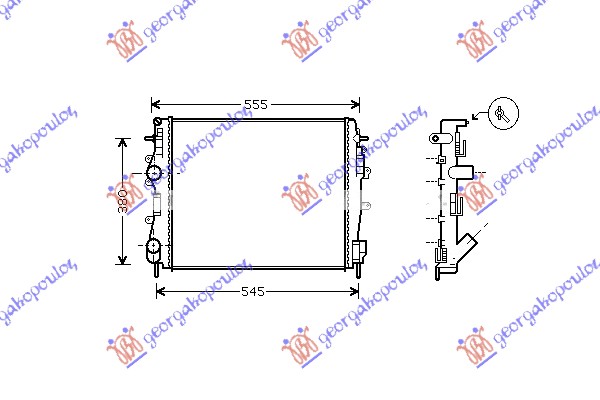 HLADNJAK MOTORA 1.5cc DCi (+/-AC) (46x47)