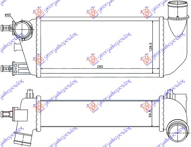 HLADNJAK INTERKULERA 1.3 JTDM-JTD (29x13x6.4)