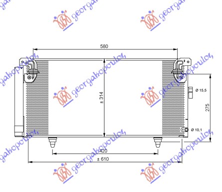HLADNJAK KLIME BENZIN/DIZEL (61.5x29.7x16)