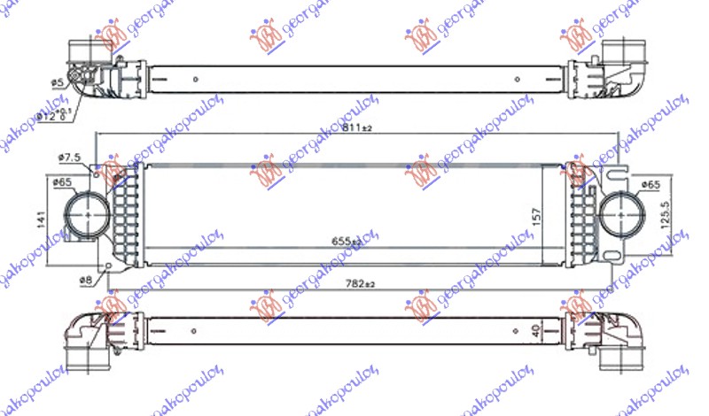 HLADNJAK INTERKULERA 1.5/1.6 TDCi - 2.0 (T7C?) TDCi DIZEL (655x155x40)