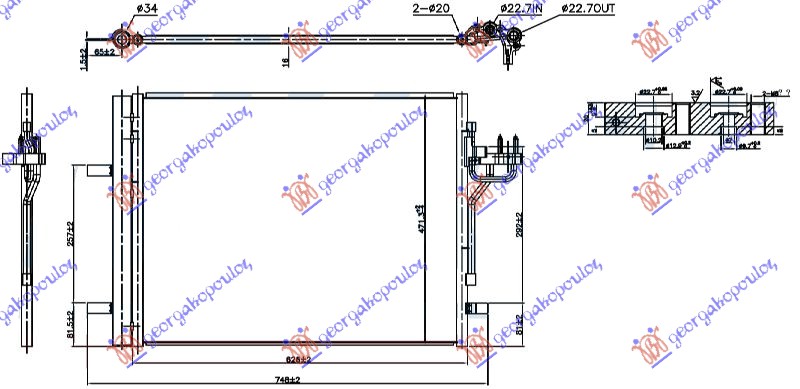 HLADNJAK KLIME 1.6 TDCI ECOnetic (62.6x47.0x1.6)