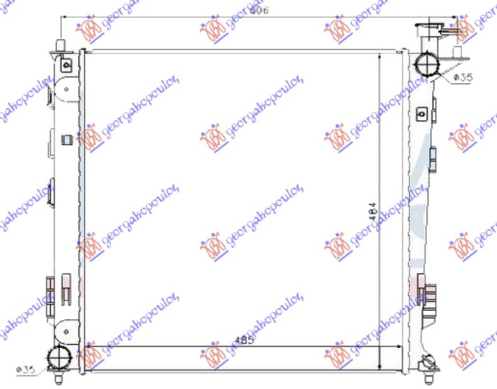 HLADNJAK MOTORA 1.7/2.0 CRDi DIZEL (MAN) (485x485x16) (KOREJA)