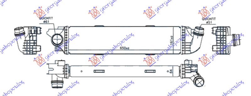 HLADNJAK INTERKULERA 1.6 CDTi DIZEL (650x161x64)