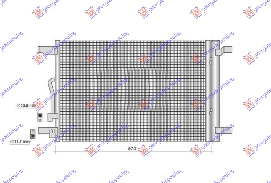 HLADNJAK KLIME 1.4/1.5/2.0 TSI BENZIN - 2.0 TDI DIZEL (576x388)