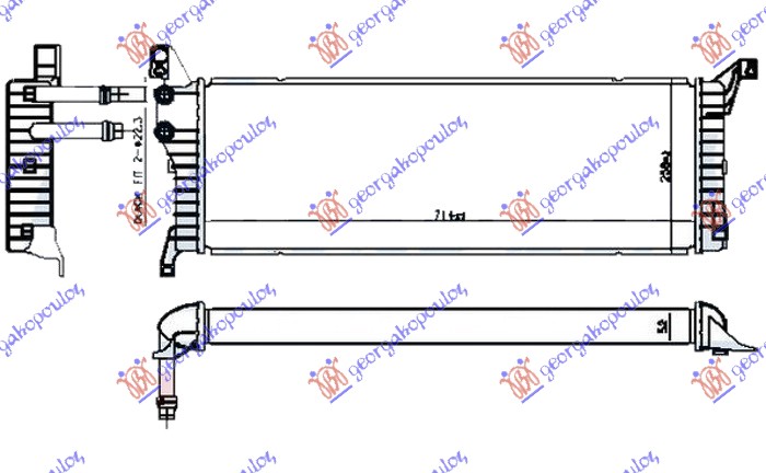 HLADNJAK MOTORA DODATNI 2.0 TDi (110/150KW) DIZEL (715x245x50)