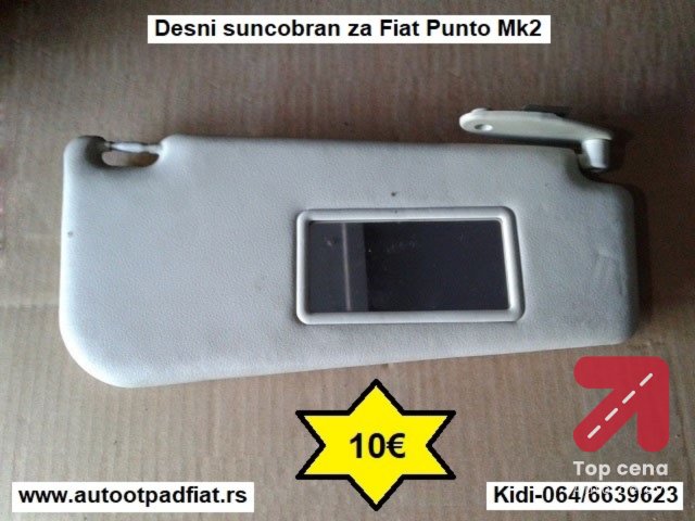 Desni-suvozacev suncobran za Fiat Punto Mk2
