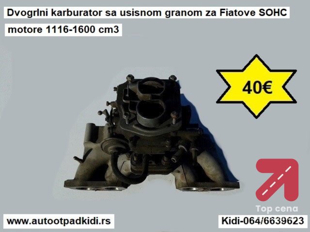 Dvogrlni karburator sa usisnom granom za Fiatove SOHC motore 1116-1600 cm3
