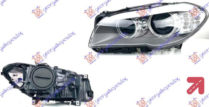 FAR Bi-XENON SA LED DNEVNIM SVETLOM (TYC) Leva str. BMW SERIES 5 (F10/11) (2010-2013) (OEM: 63117271911)