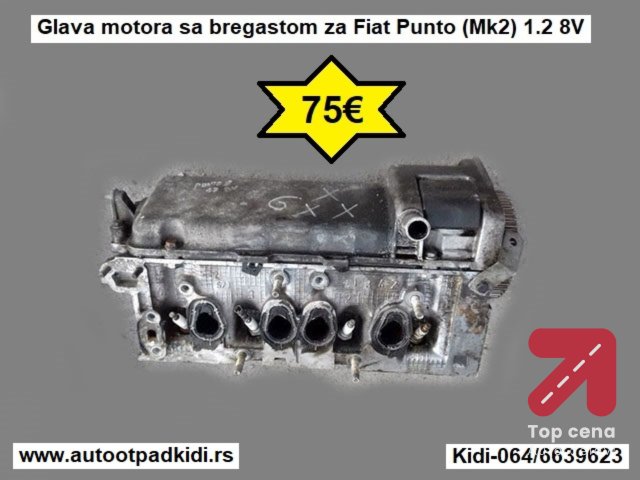 Glava motora sa bregastom za Fiat Punto (Mk2) 1.2 8V
