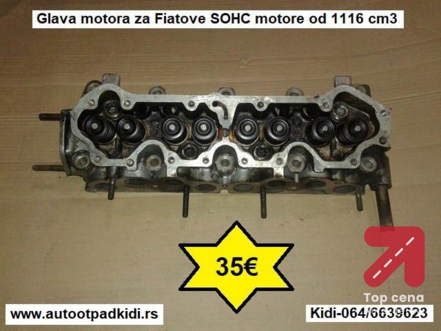 Glava motora za Fiatove SOHC motore od 1116 cm3
