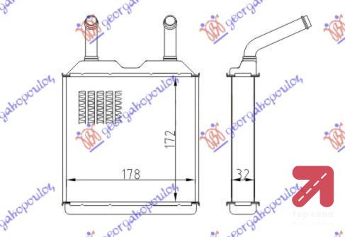 GREJAC KABINE (B)+/ - AC (170x190) OPEL COMBO (1988-1990) (OEM: 1806110)