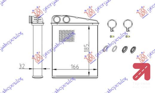 GREJAC KABINE (B) +/ - AC (183x160) MINI COOPER/ONE (R56) (2006-2011) (OEM: 1698300761, 64113422666)