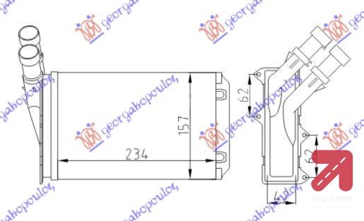 GREJAC KABINE (M) +/ - AC (234x157) BEH.TIP PEUGEOT 306 (1993-1996) (OEM: 6448C8)