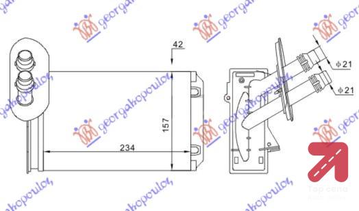 GREJAC KABINE (M) +/ - AC (234x157) VW BORA (1998-2005) (OEM: 1J1819031A)