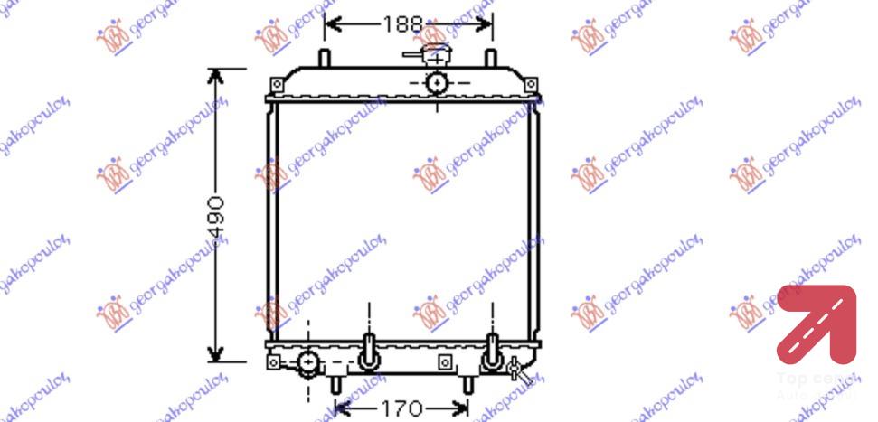 HLADNJAK 1.0i 12V (40x31.7x16) M/A DAIHATSU CUORE (2002-2008) (OEM: 16400-B2070, 16400B2070)