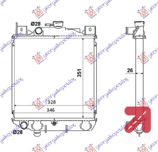 HLADNJAK 1.6i 16V +/ - AC (35x33x2.6) SUZUKI SWIFT GTi (1993-1996) (OEM: 1770071C00)