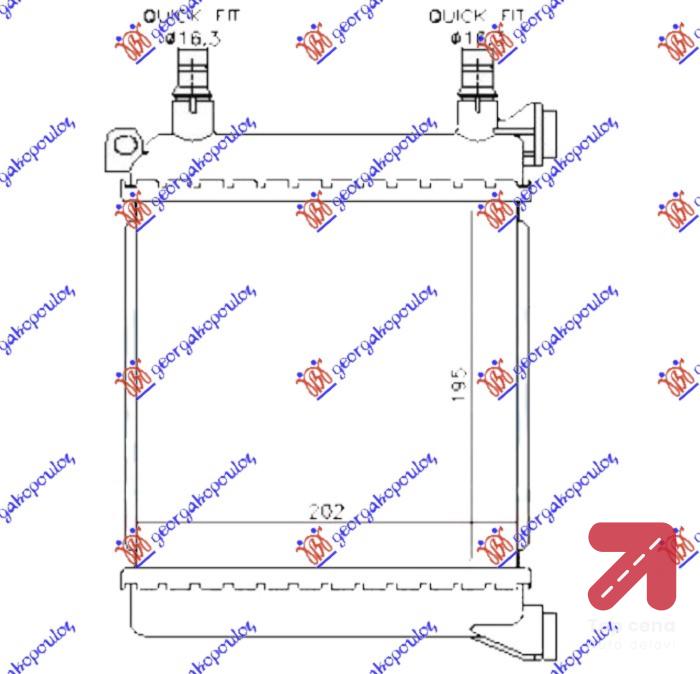 HLADNJAK DODATNI 1.5-2.0 BENZIN (202x195) BMW X2 (F39) (2017-) (OEM: 7634565, 17117634565)