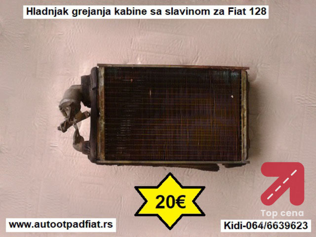 Hladnjak grejanja kabine sa slavinom grejanja za Fiat 128
