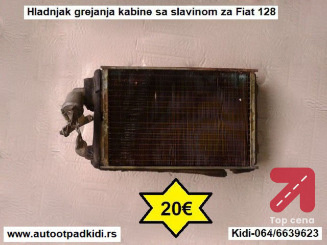 Hladnjak grejanja kabine sa slavinom za Fiat 128
