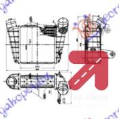 HLADNJAK INTERCOOLER 1.8TUR.BENZIN/1.4-19TDi DIZE SKODA ROOMSTER-PRAKTIK (2006-2010) (OEM: 6Q0145804A, 6R0145805, 6R0145832F)