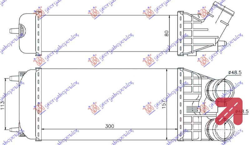 HLADNJAK INTERCOOLERA 1.2THP/1.4-1.6HDI/BLUE MANUAL/AUTOMATIK CITROEN C3 (2013-2016) (OEM: 0384.N8, 0384N7, 0384N8)