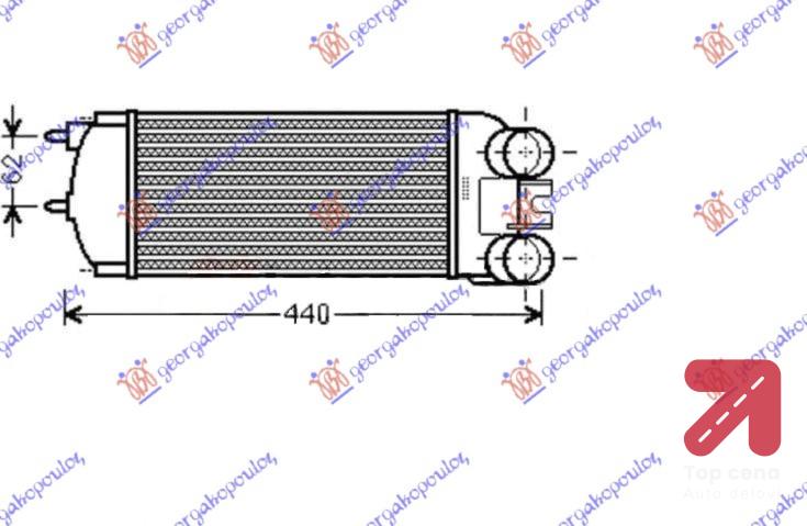 HLADNJAK INTERCULERA 1.6 HDI (300x148x85) PEUGEOT PARTNER (2002-2008) (OEM: 0384.G5, 0384G5, 9645965180)