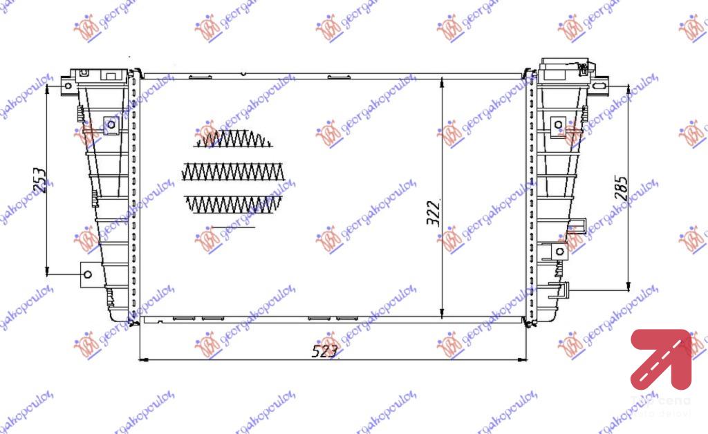 HLADNJAK INTERKULERA 1.3 - 1.9 CDTi (52x32x27) OPEL ASTRA H (2004-2010) (OEM: 6302060, 6302061, 6302068)