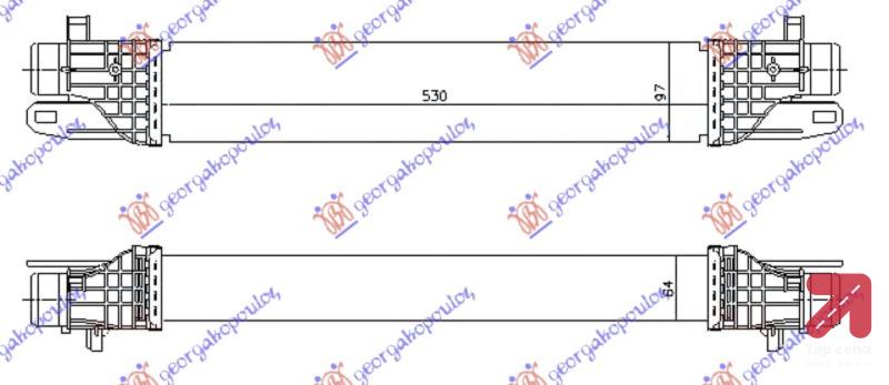 HLADNJAK INTERKULERA 1.4 TB BENZIN (530x100x64) ALFA ROMEO GIULIETTA (2010-) (OEM: 50514473)