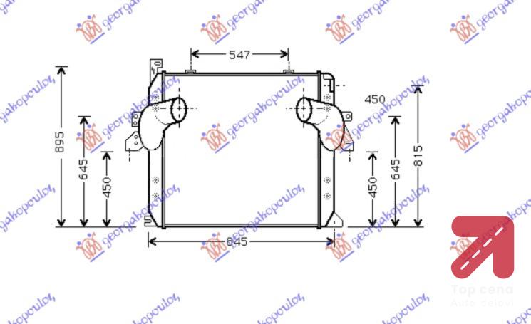 HLADNJAK INTERKULERA BENZIN (752x852x68) MERCEDES ACTROS (1996-2002) (OEM: 9425010201)