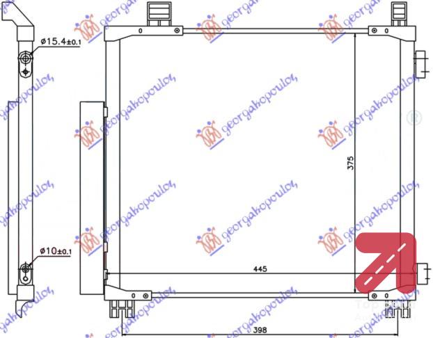 HLADNJAK KLIME 1.0 - 1.3 BENZIN 1.4DIZEL 415x375x16 TOYOTA IQ (2009-2016) (OEM: 88460-74010, 8846074010)