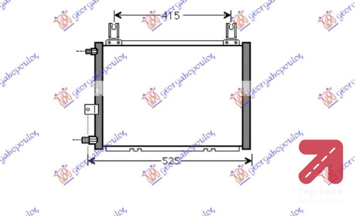 HLADNJAK KLIME 1.3 BENZIN 46,5x34,5 2 PRIK BEZ FILT DAIHATSU TERIOS (1997-2006) (OEM: 8846087402)