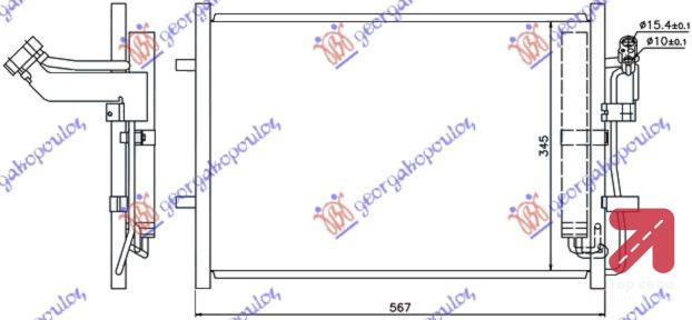 HLADNJAK KLIME 1.6 DIZEL (525x360x12) MAZDA 5 (2005-2010) (OEM: BBR4-61-480A, BBR461480A, BBR461480B)