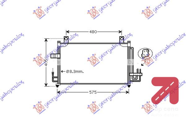 HLADNJAK KLIME 1.8i 8V - 1.5i 16 (53.5x34.5x20) KIA RIO (2002-2005) (OEM: 97606-FD100, 97606FD100)