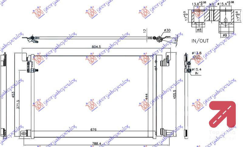 HLADNJAK KLIME 2.0 - 3.0 TFSI/TDI (67.6x44.4x1.2 AUDI A6 (2018-) (OEM: 4M0816421B, 64506804722, 64509288940)