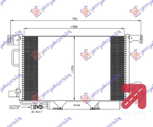 HLADNJAK KLIME BEN-DIZ (59x37.5) VENTIL 12m MERCEDES C CLASS (W203) SDN/S.W. (2003-2007) (OEM: 2035000854)