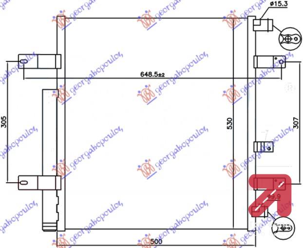 HLADNJAK KLIME DIZEL (46x53.4) MERCEDES ATEGO (1997-) (OEM: 9705000154)