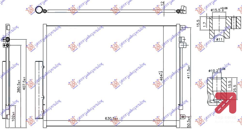 HLADNJAK KLIME SVI MODELI DIZEL AUTO (631X464 ALFA ROMEO STELVIO (2016-) (OEM: 50534303)