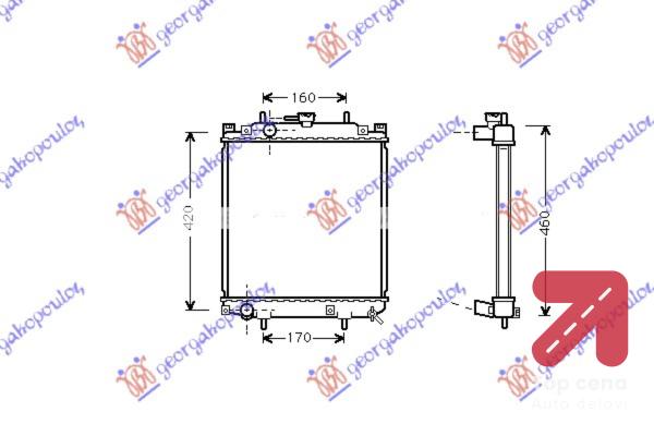 HLADNJAK MOTORA 1.0i 12V (37.5x32.5x1.6) MAN DAIHATSU SIRION (1999-2005) (OEM: 16400-97202, 1640097202)