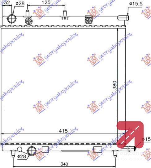 HLADNJAK MOTORA 1.1-1.4-1.6 BENZIN (380x390) CITROEN C3 (2013-2016) (OEM: 1330.C0, 1330C0, 1330C2)