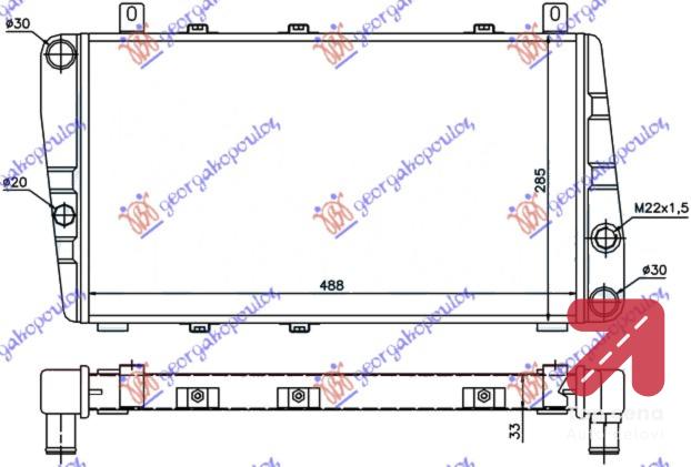 HLADNJAK MOTORA 1.3 - A/C (49x28) SKODA FELICIA COMBI-S.W (1994-2001) (OEM: 115610500, 115610502, 6U0121251)